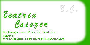 beatrix csiszer business card