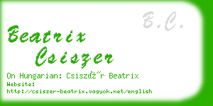 beatrix csiszer business card